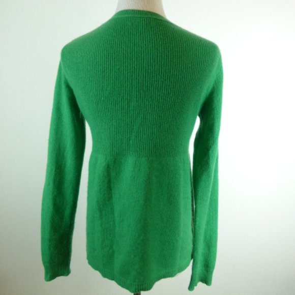 AQUA KELLY GREEN CASHMERE CARDIGAN XS - Picture 4 of 6